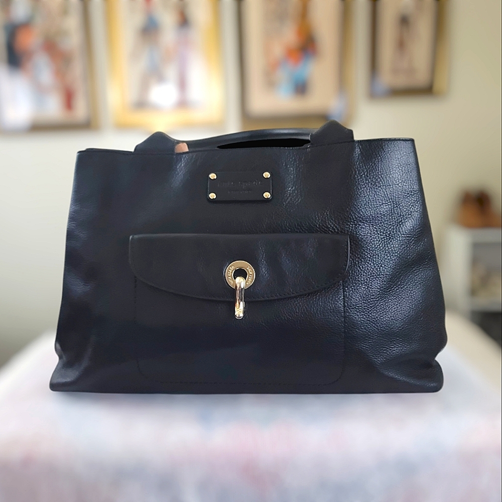Kate Spade Black Leather Tote Bag